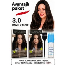 Sea Color Set Saç Boyası 3.0 Koyu Kahve 2 Li 2 Kutu+Pratik Boya Kabı