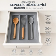 ShopyTime 37x49 cm Çekmece İçi Lüx Gri Kepçelik – 31x40 cm'ye Kadar Kesilebilir