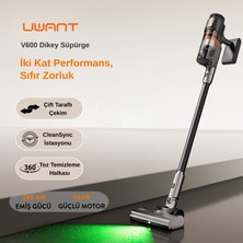 Uwant 600W Motor Gücüne Sahip Otomatik Gri Dikey Süpürge V600