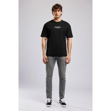 Lee Cooper ULRIC Erkek Loose %100 Pamuk Baskılı Bisiklet Yaka T-Shirt Siyah