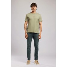 Lee Cooper KWASI Erkek Loose %100 Pamuk Baskılı Bisiklet Yaka T-Shirt Yeşil