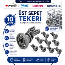 Öz Beyaz Eşya Beko D2 2001 P - Arçelik 6251 E Üst Sepet Tekeri Takımı 10 Adet