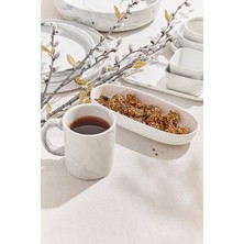 Paşabahçe Marble  Porselen Servis Tabağı 22 cm Beyaz, Servis Tabağı, 1 Adet