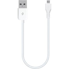 Ttec MiniCable 30cm Micro USB Kablosu Beyaz 2DK7513B Data ve Şarj İçin Dayanıklı Tasarım