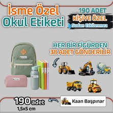 Okul Etiketi Kişiye Özel Kalem Defter Etiketi Iş Makinaları  190 Adet
