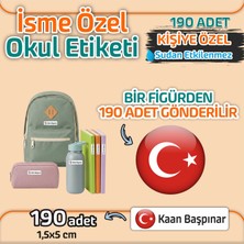 Okul Etiketi Isme Özel Kalem Defter Etiketi Türk Bayrağı Temalı 190 Adet
