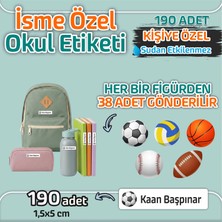 Okul Etiketi Kişiye Özel Kalem Defter Etiketi Top Model -190 Adet