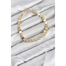 Sb Shopping cm Model Zirkon Taşlı Vip Seri Gold Renk Pirinç Kadın Bileklik