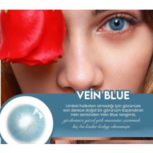 Axhara Newyork Vein Blue / Haresiz Renkli Mavi Göz Kirpik Lens / Yıllık Kullanım Için Doğal Renkli Seçenek