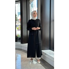 Nihle Fermuar Detaylı Tencel Kap - Siyah