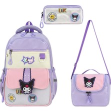 KumOziShop Kuromi Baskılı Ortopedik Ultra Lüx Okul Çantası Termal Beslenme ve Kalemlik
