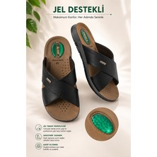 Wordex Daye 45008 Hafif Yumuşak Tabanlı Comfort Jelli Çapraz Bant Erkek Terlik