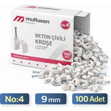 Mutlusan 4 No Çivili Kroşe Beton Kroşesi Klima Kablosuna Uyumlu Kroşe