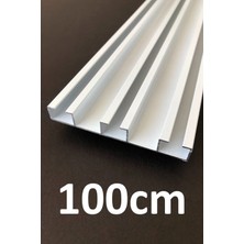 İzen Üç Kanallı Alüminyum Beyaz Perde Rayı (80MM) Kalın Üçlü Korniş