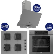 Ferre Fryart Hava Fritözlü Silentart Gri Ankastre Set QEP63CPR+SS208+D065-SA