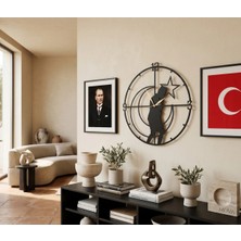 Mova Dizayn Atatürk Silüeti Anafartalar Tasarımlı Dekoratif Metal Duvar Saati