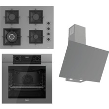 Ferre Fryart-Sılentart Serisi Gri Set (SC408-WFA + QEP63CPR +D079-SA ) - Dã¶kã¼m Izgara / 65 cm Ocak