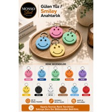 Mosso Steel 4'lü Gülen Yüz / Gülen Surat Smiley Anahtarlık– Renkli Çanta ve Anahtar Aksesuarı
