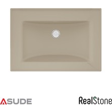 Real Stone Realstone Aura Etajerli Granit Lavabo 65x45 cm Krem