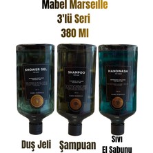 Mabel Marseille 3'lü Kişisel Bakım Seti 380 ml Şampuan + Duş Jeli + Sıvı El Sabunu