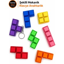 Mosso Steel Şekilli Mekanik Klavye Anahtarlık – Tetris Klavye Anahtarlık – Klik Sesli Fidget Mekanik Switch Keychain