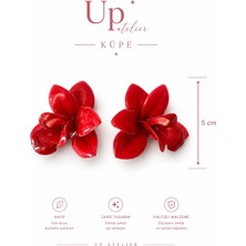 Up Atelier Plaj Modası Kırmızı Orkide Küpe