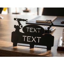 Mova Dizayn Kişiye Özel Hediyelik Robot Tasarım Mekatronik Mühendislik Tasarımlı Metal Masaüstü Isimlik