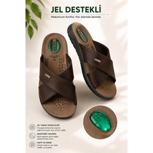 Wordex Daye 45008 Hafif Yumuşak Tabanlı Comfort Jelli Çapraz Bant Erkek Terlik