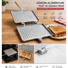 Elçi Home Ocak Üstü El Tost Izgara Tavası - Kamp Ocak El Izgara Tost Tavası (23X17 Cm)