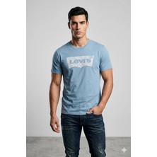 Levi's Erkek 100% Pamuk Mavi Tişört