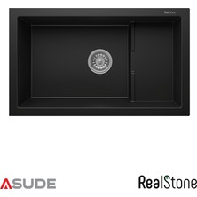 Real Stone Realstone P012 Efes Damlalıklı Granit Evye 1000x500 mm Antrasit