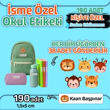 Okul Etiketi Isme Özel Kalem Defter Etiketi (Animal -2) -190 Adet