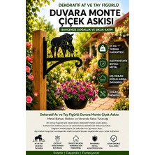 Saklı Home Dekoratif At ve Tay Figürlü Metal Duvara Monte Çiçek Askısı | Bahçe, Balkon ve Veranda Saksı Askılığı | Elektrostatik Boyalı Dayanıklı Saksı Tutacağı