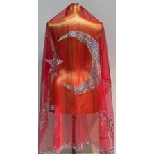 Kırmızı Ayyıldız Pullu Damat Şalı
