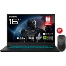 Gigabyte Gaming A16 Ryzen 7 260 16GB 512GB RTX5050 (8gb) 85W 16 FHD+165Hz W11H + Mause Dizüstü Oyun Bilgisayar