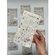 Kağıt Gemi Dükkan Kawaii Günlük Rutinler 40 Adet Tek Yaprak Beyaz Paket Sticker / Bullet Journal / Ajanda