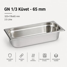 Empressco Paslanmaz Çelik Gastronom Küvet Gn 1/3 32,5X17,6X6,5 cm
