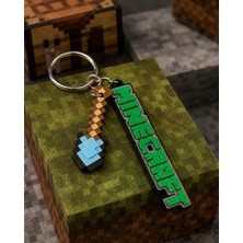 Goka 3D Craft Minecraft Elmas Kürek 2'li Anahtarlık Seti - Özel Tasarım Oyuncu Aksesuarı