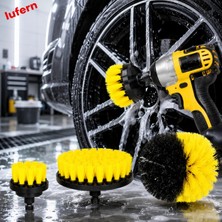 Lufern Matkap Ucuna Takılan Temizlik Fırça Seti Banyo Fayans Jant Evye Lavabo Küvet Duşakabin Detay
