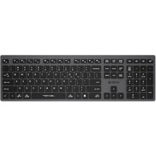 A4Tech A4 Tech FBX50C Şarj Edilebilir (Q) Türkçe Fn-Multimedya Bluetooth & 2.4ghz Kablosuz Klavye, Siyah/gri Outlet