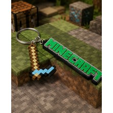 Goka 3D Craft Minecraft Elmas Çapa 2'li Anahtarlık Seti - Özel Tasarım Oyuncu Aksesuarı