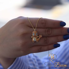 Pokemon Kolye, Charmander Gümüş Kolye, 925 Ayar Gümüş Kolye