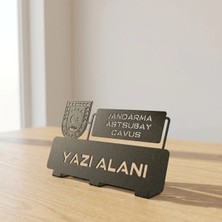 Mova Dizayn Kişiye Özel Hediyelik Jandarma Astsubay Çavuş Tasarımlı Metal Masaüstü Isimlik