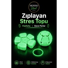 Mosso Steel Fosforlu Gece Parlayan Zıplayan Stres Topu Clicker Stres Topu – Lastik Mekanizmalı 3D Baskı Mekanik Fidget Oyuncak - Hoplaç - Zıplaç