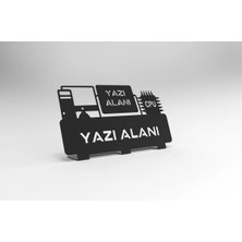 Mova Dizayn Kişiye Özel Hediyelik Bilgisayar Mühendisi Programcı Tasarımlı Metal Masaüstü Isimlik