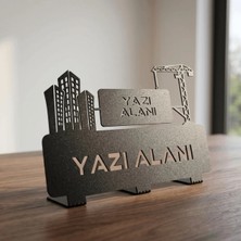 Mova Dizayn Kişiye Özel Hediyelik Inşaat Mimar Müteahit Mühendis Müdür Tasarımlı Metal Masaüstü Isimlik