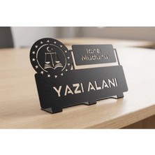 Mova Dizayn Kişiye Özel Hediyelik Adalet Bakanlık Icra Müdür Avukat Hakim Tasarımlı Metal Masaüstü Isimlik