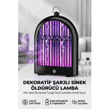 Sb Shopping Dekoratif Şarjlı Sinek Öldürücü Lamba Mor Işıklı Sivrisinek Tuzağı Gece Lambası Modeli