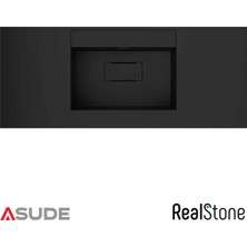 Real Stone Realstone Flatstone Etajerli Granit Lavabo 80x50 cm Siyah