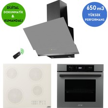 Alveus Afm Serisi Istanbul Elektrikli Vitro. Antrasit-Gri Ankastre Set ( V6-05+ FM3409 + FM7710)